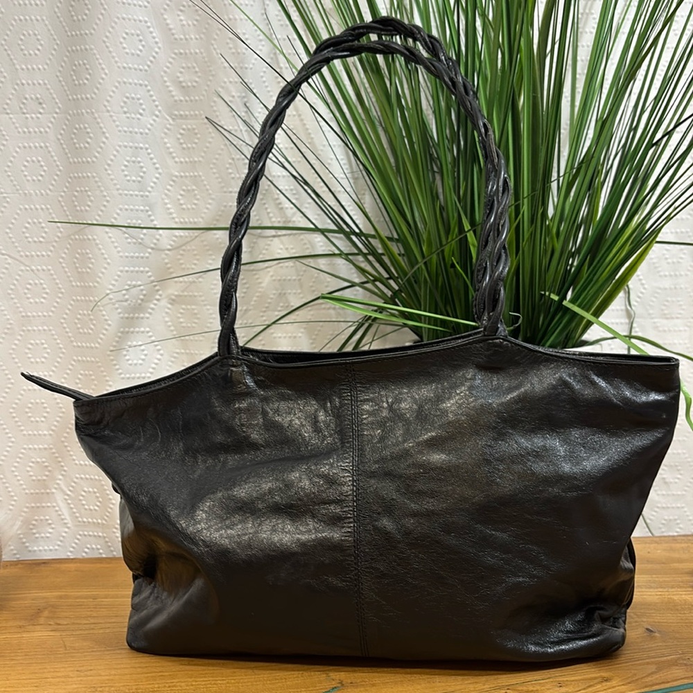 latico Black Braided Shoulder Bag